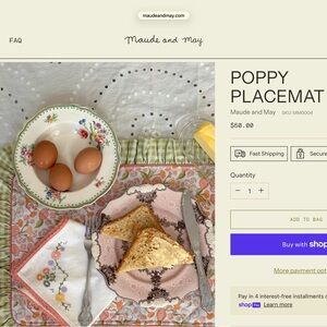 Maude and May Poppy Placemats - Pink and Green Floral